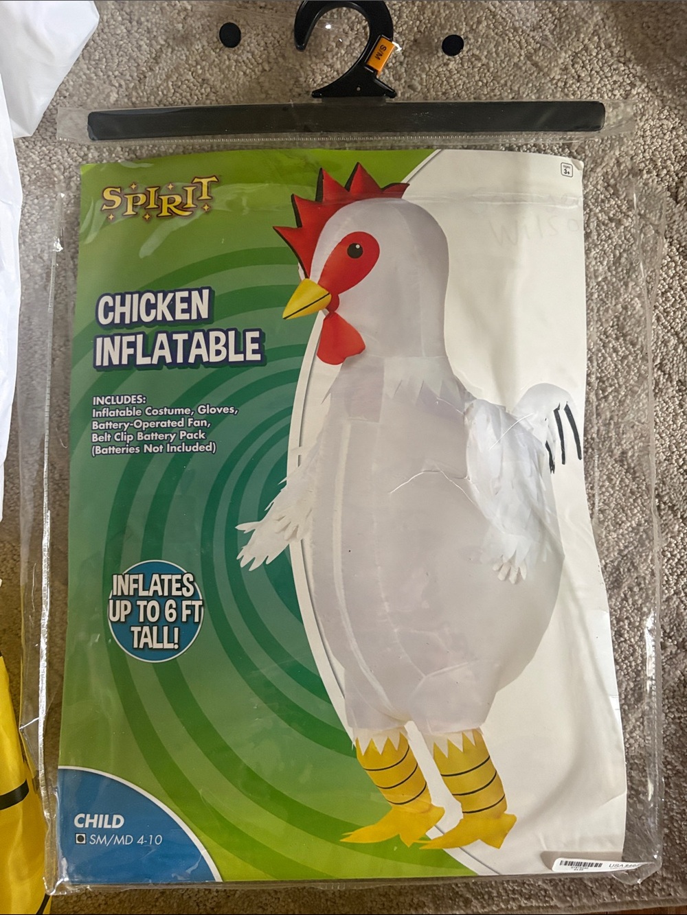Spirit White Chicken Inflatable Costume with Red Comb and Yellow Beak